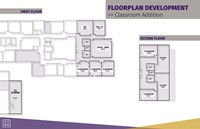 Graphic showing floorplan development for classroom addition